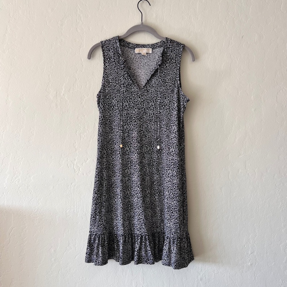 MICHAEL Michael Kors sleeveless floral print dress in black and white